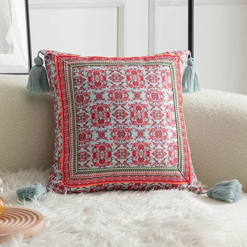 Y&D Ins Style Sofa Cushion Cover Sitting Room Cushion Cover Waist Pillow Folk Style Bedside Cushion Cover - Image 4